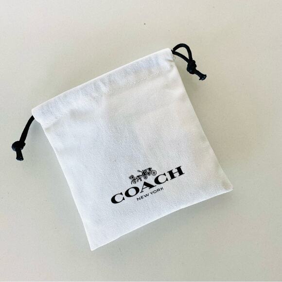 NEW COACH Silver White Bag Card CZ Signature And Stone Stud Earrings Set 2 - Picture 5 of 7